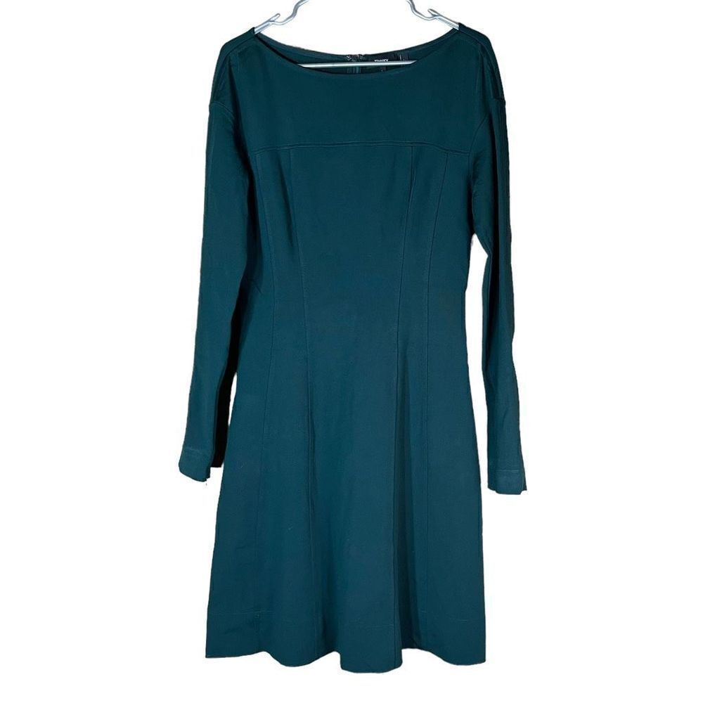 Theory Scuba Catalina Knit Long Sleeve Green Dress Size Large